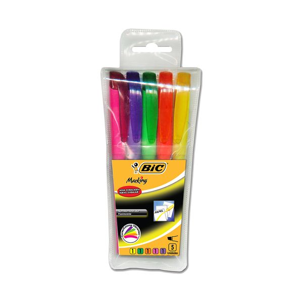 Marcador de Texto Bic Liner com 5 Cores