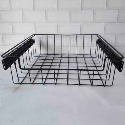 Gaveta Fruteira Deslizante Aramada com Corrediça Preta 47cm x 37,5cm Cesto Multiuso de Embutir