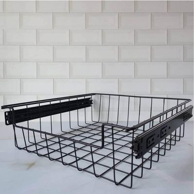 Gaveta Fruteira Deslizante Aramada com Corrediça Preta 47cm x 37,5cm Cesto Multiuso de Embutir
