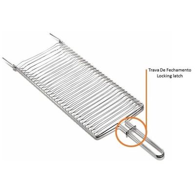 Grelha Dupla em Aço Inox Abre e Fecha para Churrasqueira Churrasco Tramontina 31x18cm