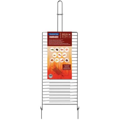 Grelha Dupla em Aço Inox Abre e Fecha para Churrasqueira Churrasco Tramontina 31x18cm