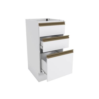 Balcão 3 Gavetas Kappesberg Celeste 100% Mdf Branco 40cm