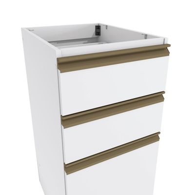Balcão 3 Gavetas Kappesberg Celeste 100% Mdf Branco 40cm