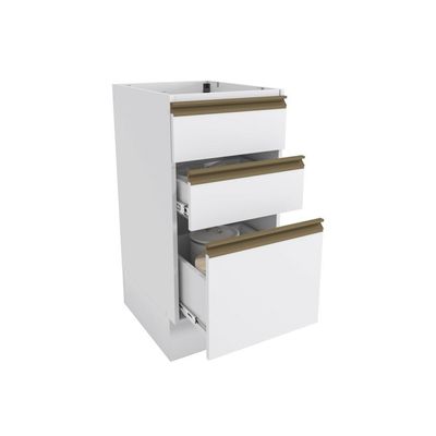 Balcão 3 Gavetas Kappesberg Celeste 100% Mdf Branco 40cm