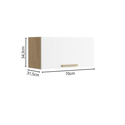 Armário Aéreo Com Porta Basculante Branco Axé Bertolini Branco/carvalho
