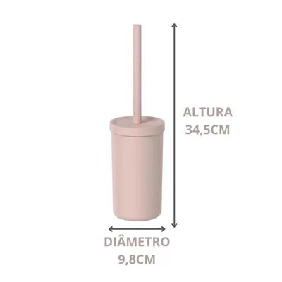 Escova Sanitária Bold com Tampa Rosa Duna para Banheiro Escova para Vaso Lavabo