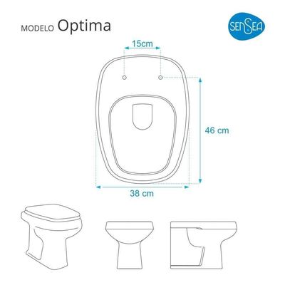 Assento Sanitário Poliester Optima Decorado Golfinho E Conchas Para Vaso Sensea