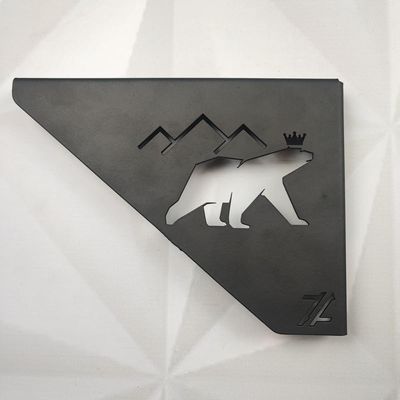 Mãos Francesas Pretas Ornamentadas em Aço Urso 20cm Decorativas Zarg