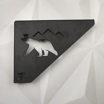 Mãos Francesas Pretas Ornamentadas em Aço Urso 20cm Decorativas Zarg