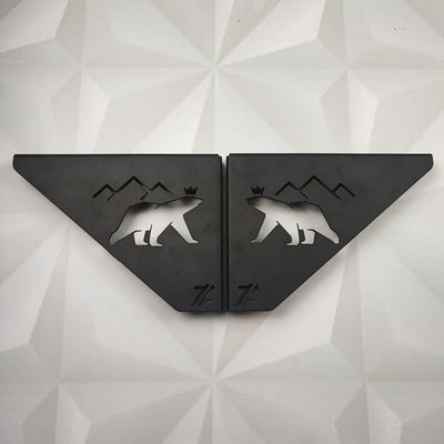 Mãos Francesas Pretas Ornamentadas em Aço Urso 20cm Decorativas Zarg