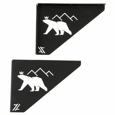 Mãos Francesas Pretas Ornamentadas em Aço Urso 20cm Decorativas Zarg