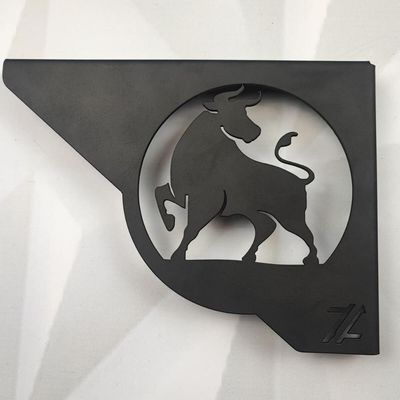 Mão Francesa Ornamentada Preta 20cm Touro em Aço Economia Zarg
