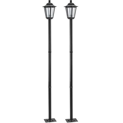 Kit 2 Postes para Jardim Preto 1,71cm Bivolt Externo Alumínio Retrô Luminárias Bivolt