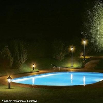 12 Luminárias Pretas Termoplástico Balizador de Chão Bivolt Jardim Colonial Dital