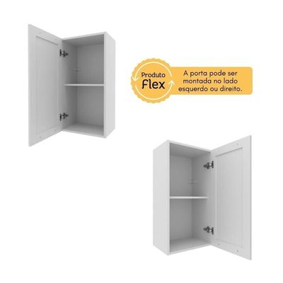 Armário De Cozinha Aéreo Em Mdf Com 1 Porta 40cm Multimóveis Cr20432 Branco