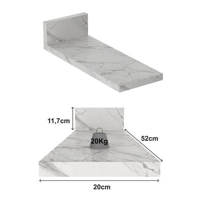 Tampo Mdp 25mm Para Balcão De Cozinha 20cm Multimóveis Cr20420 Mármore Branco Mármore Branco