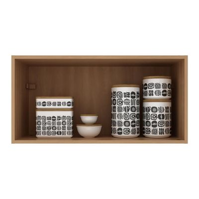 Armário De Cozinha Aéreo Com 1 Porta Basculante 80cm Multimóveis Cr20417 Freijó Branco