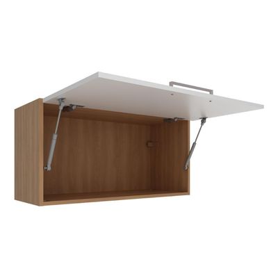 Armário De Cozinha Aéreo Com 1 Porta Basculante 80cm Multimóveis Cr20417 Freijó Branco