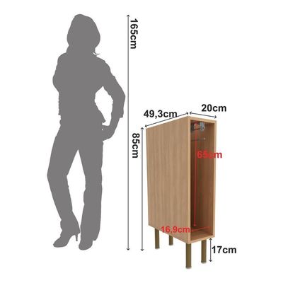 Balcão De Cozinha Com Nicho Porta Toalhas 20cm Multimóveis Cr20423 Freijó