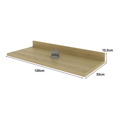 Tampo 100% Mdf 30mm Para Balcão De Cozinha 120cm Multimóveis Cr20436 Carvalho Tropical Carvalho Tropical