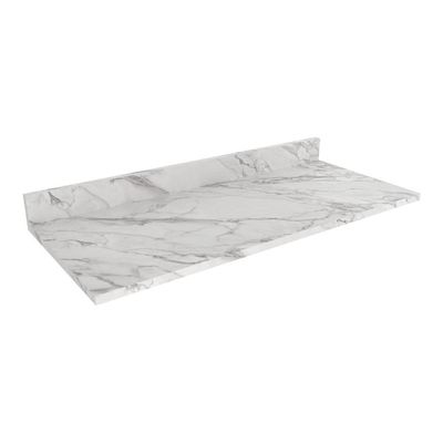 Tampo Mdp 25mm Para Balcão De Cozinha 120cm Multimóveis Cr20415 Mármore Branco Mármore Branco