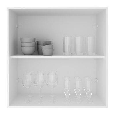 Armário De Cozinha Aéreo Em Mdf Com 2 Portas 80cm Multimóveis Cr20431 Branco