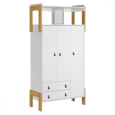 Guarda Roupa Infantil Fantasia 3 Portas 2 Gavetas Branco