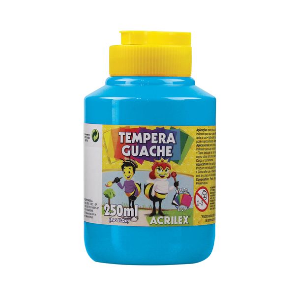 Tinta Guache Acrilex Azul Celeste 250ml Tinta Guache Acrilex Azul Celeste 250ml