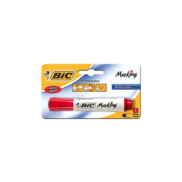 Marcador para Quadro Branco Bic Recarregável Vermelho Ponta Média Redonda Marcador para Quadro Branco Bic Recarregável Vermelho Ponta Média Redonda