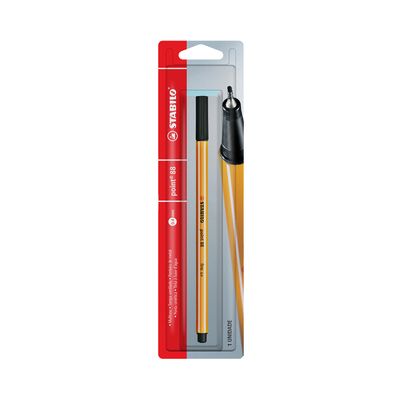 Caneta Hidrográfica Stabilo Point 0.4mm Fine Preta