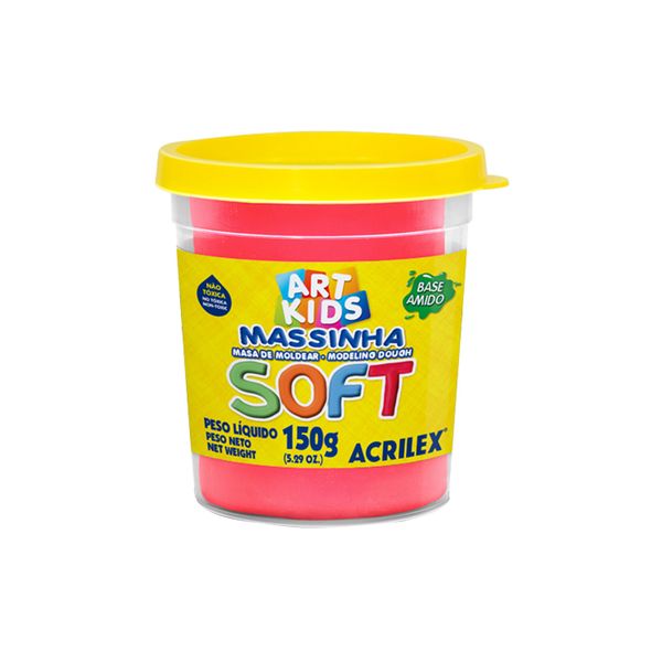 Massa Modelar Acrilex Soft Potinho Base de Amido Vermelho 150g