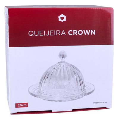 Queijeira De Vidro Crown 20cm CV244732 Cazza