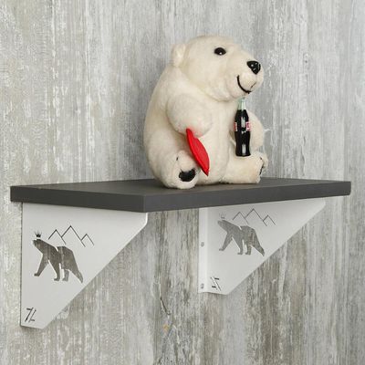 Par Mãos Francesas Urso Polar Branco Decorativa 20cm Ornamentada Zarg