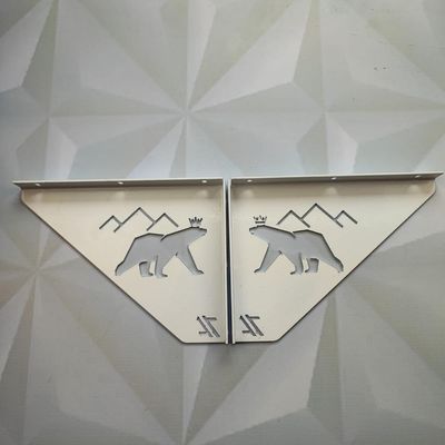 Par Mãos Francesas Urso Polar Branco Decorativa 20cm Ornamentada Zarg