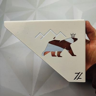 Par Mãos Francesas Urso Polar Branco Decorativa 20cm Ornamentada Zarg