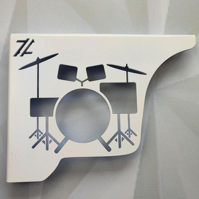 Par Mão Francesa Ornamentada Música Bateria 20cm Epóxi Branco Aço