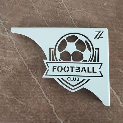 Mão Francesa Ornamentada 20cm Escudo Futebol Aço Branco para Prateleira Zarg