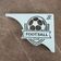 Mão Francesa Ornamentada 20cm Escudo Futebol Aço Branco para Prateleira Zarg