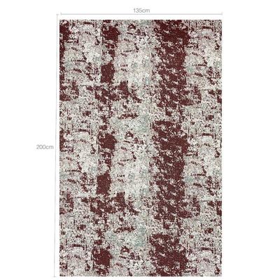Tapete Mesclado para Sala Vermelho Retangular 200x135cm Jaquard Odessa