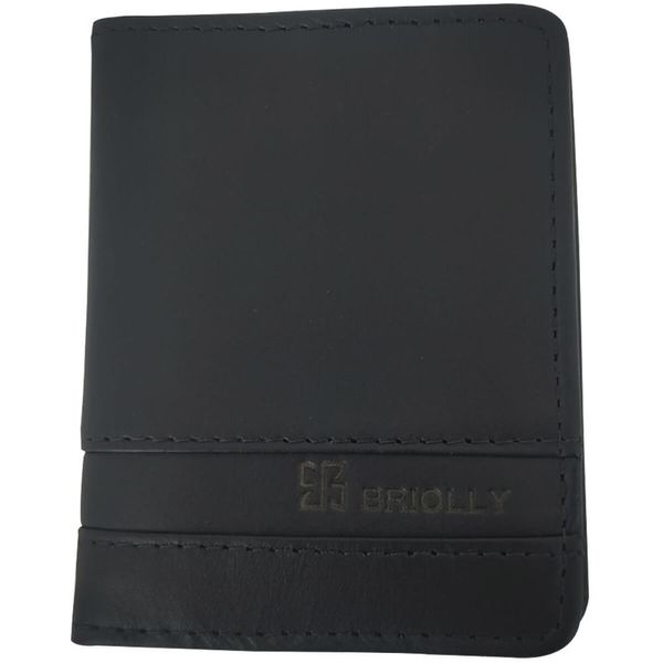 Carteira Briolly Preta Vertical Slim de Homem Veneza Porta Cartão Visor CNH