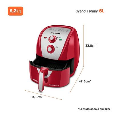 Fritadeira Sem óleo Air Fryer 6 Litros Afn-60-ri Mondial Air Fryer Afn-60-ri 220v/60hz
