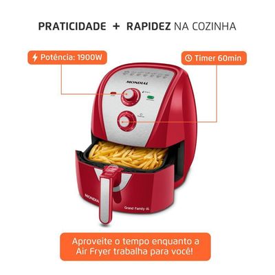 Fritadeira Sem óleo Air Fryer 6 Litros Afn-60-ri Mondial Air Fryer Afn-60-ri 220v/60hz