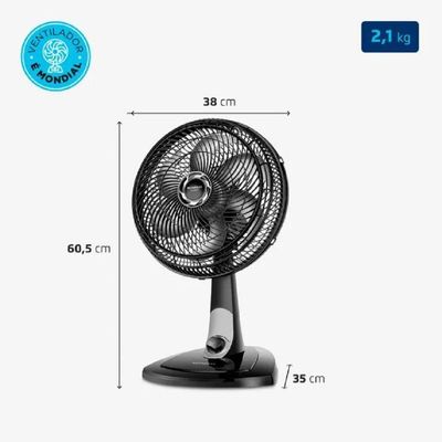 Ventilador De Mesa 30 Cm Turbo Vt-30-nb Mondial Preto 220v