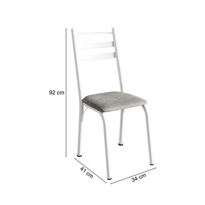 Conjunto com 2 Cadeiras Peters Revestimento Sintético Grafiato e Branco