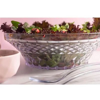 Kit 6 Saladeiras Tigela Redonda 3,3L Crippa Transparente Plástica Salada Sobremesa Restaurante