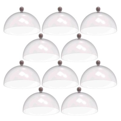Conjunto 8 Cúpulas para Bolos Doces de Plástico 30cm Amêndoa Padaria Hotel Crippa