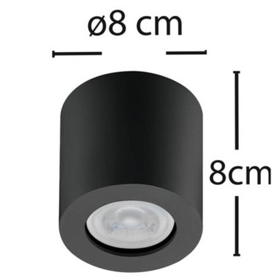 Kit 2 Spots Sobrepor Redondos Pretos Bivolt MR16 Luminárias Teto Baixa Dital Zoom Salas Quartos
