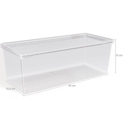 Kit 3 Organizadores de Geladeira com Tampa 4,5L Frutas Legumes Multiuso Transparente UZ