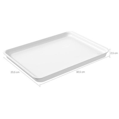12 Bandejas de Plástico Self Service Hambúrguer 32x23cm Branca Coza Retangular