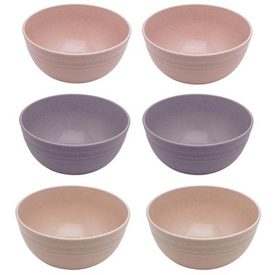 Kit 6 Cumbucas Bowl de Bambu Sortido 15x7cm Lyor Sobremesa Cereais Frutas Petiscos